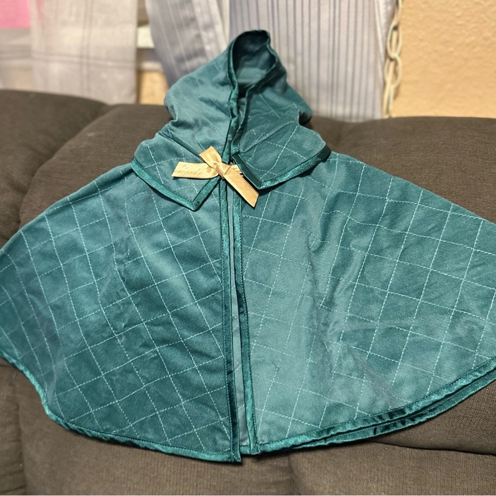 American Girl Teal Quilted Doll Cape